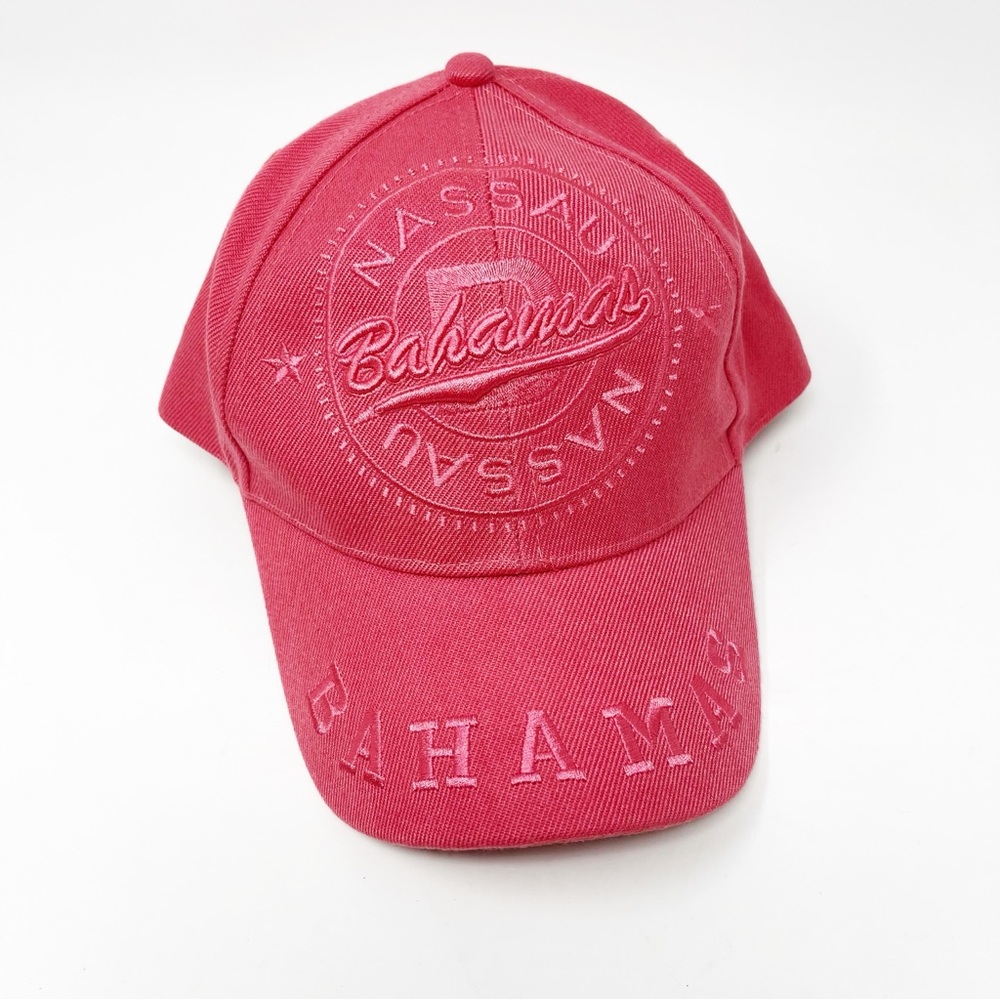 Bahamas Nassau Embroidered Adjustable Baseball Cap Souvenir Unisex Coral Pink - Picture 3 of 8